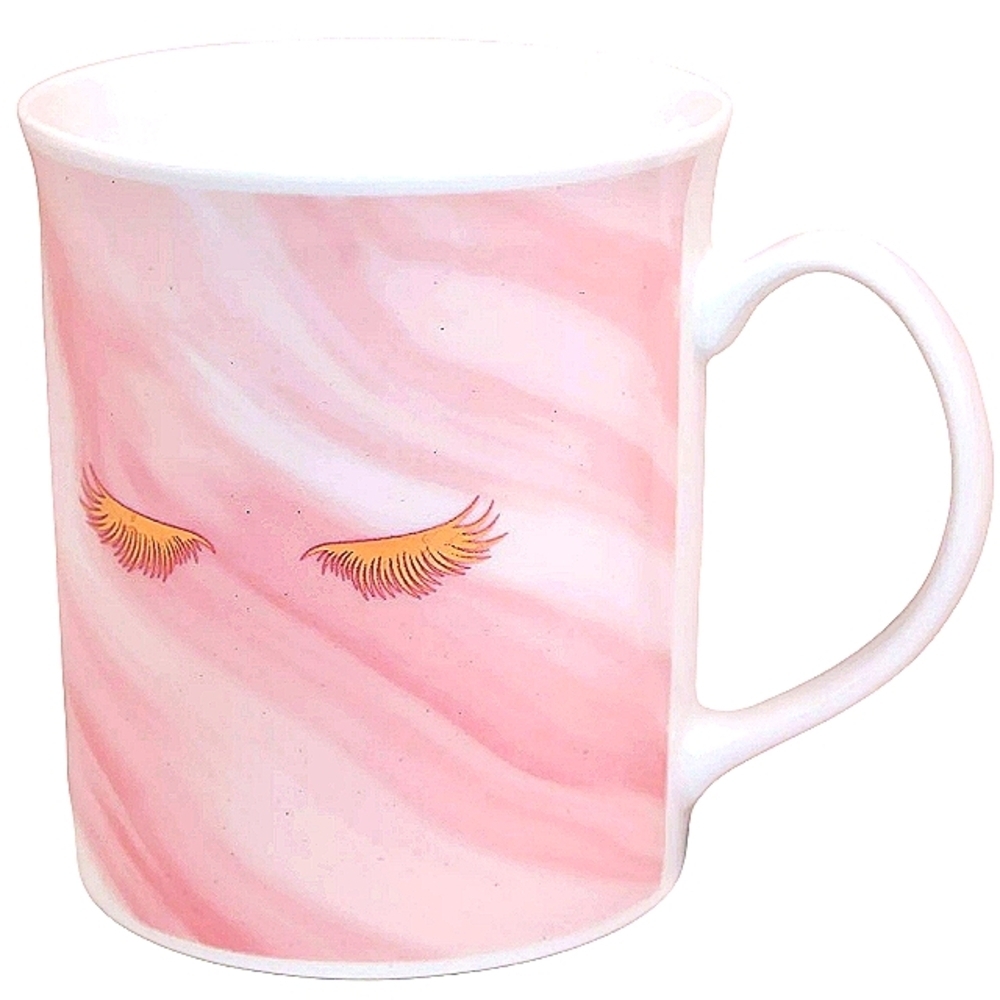 Hello Beautiful Arcadia Gold Eye Lashes Holiday Mug
